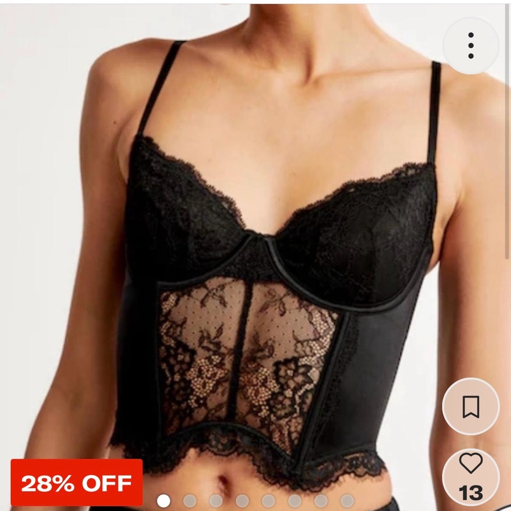 Black Lace Bustier Top